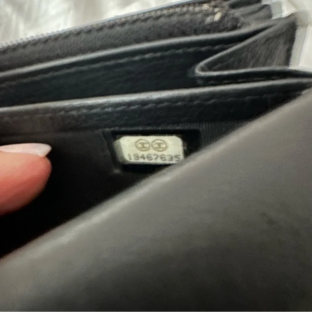 Authentic Chanel Diamond Stitch Long Leather Wallet.